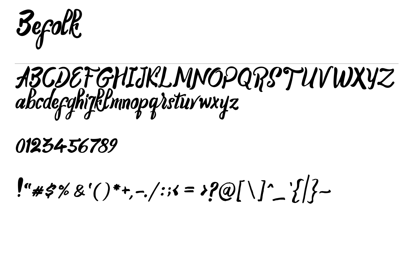 Befolk Font preview
