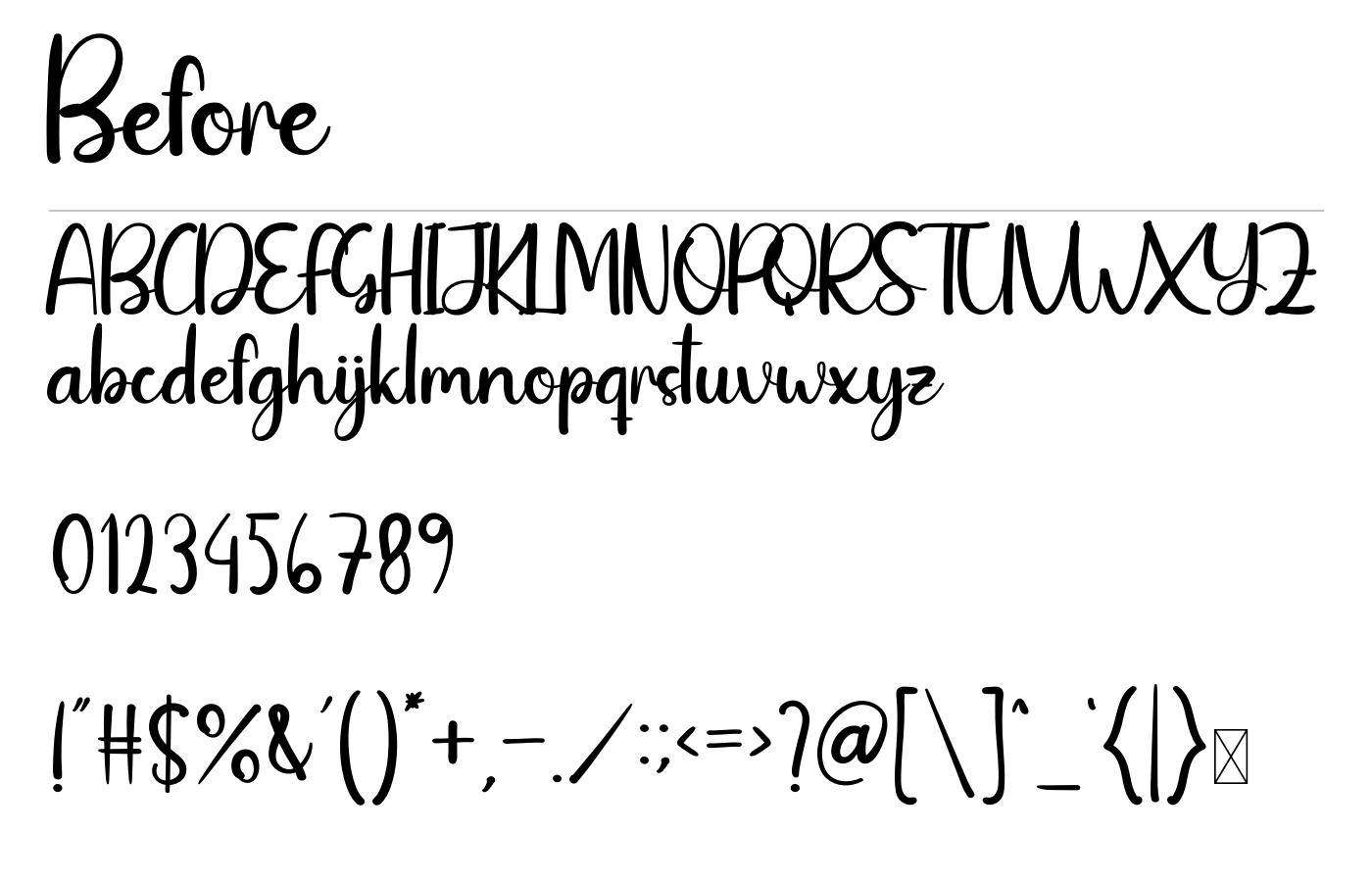 Before Font preview