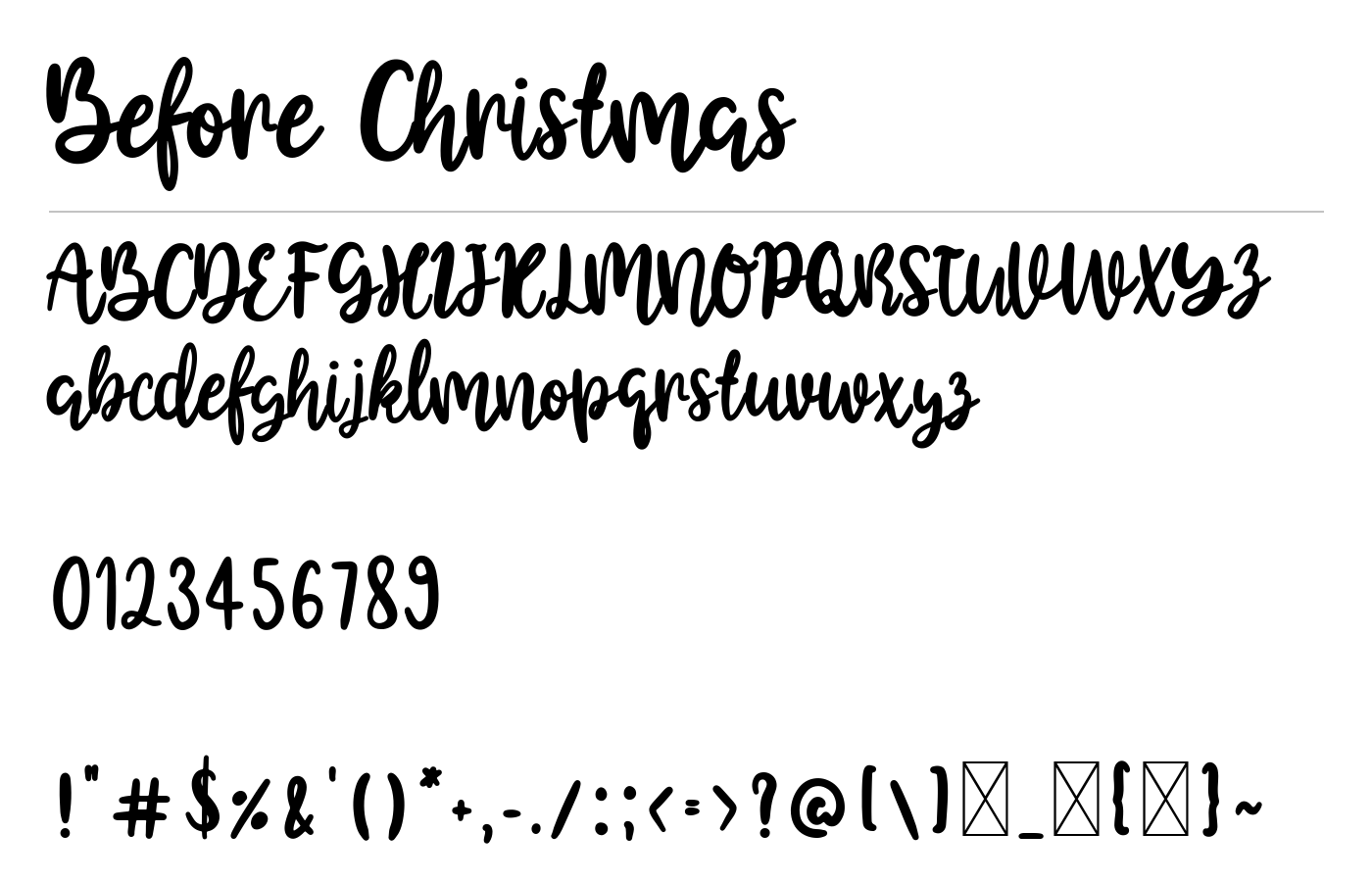 Before Christmas Font preview