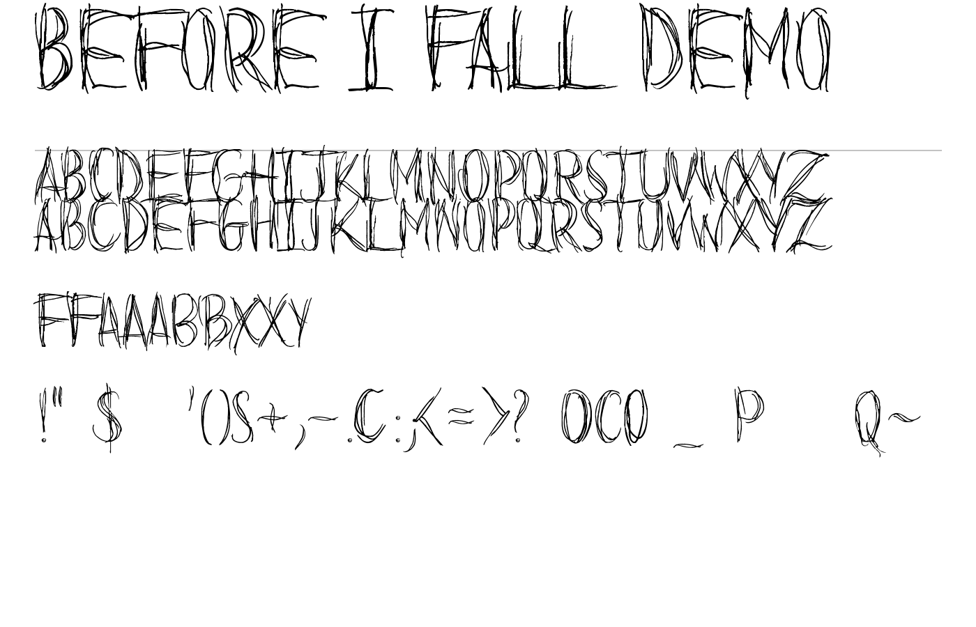 Before I Fall Demo Font preview