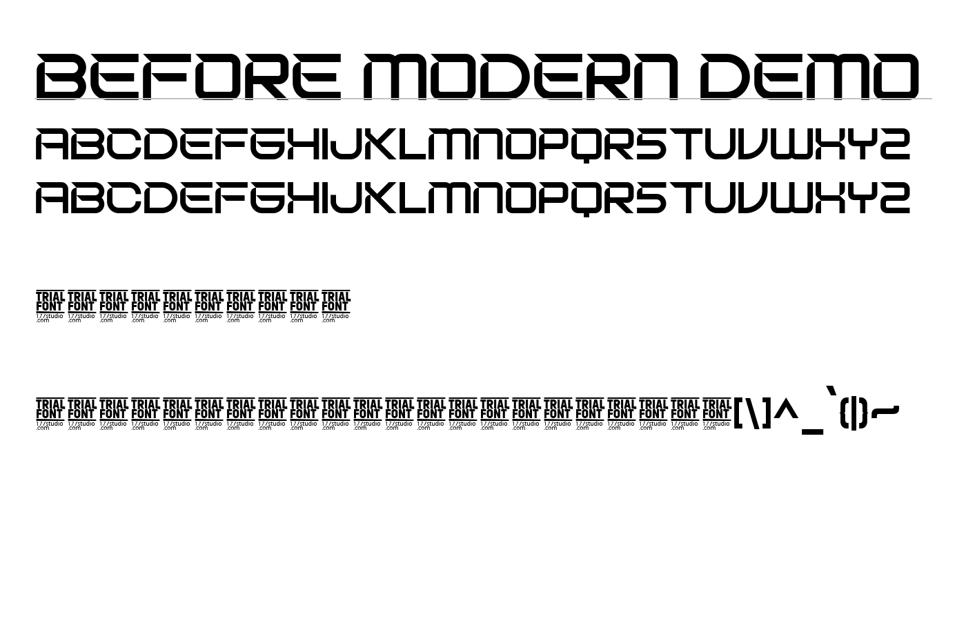 Before Modern Demo Font preview