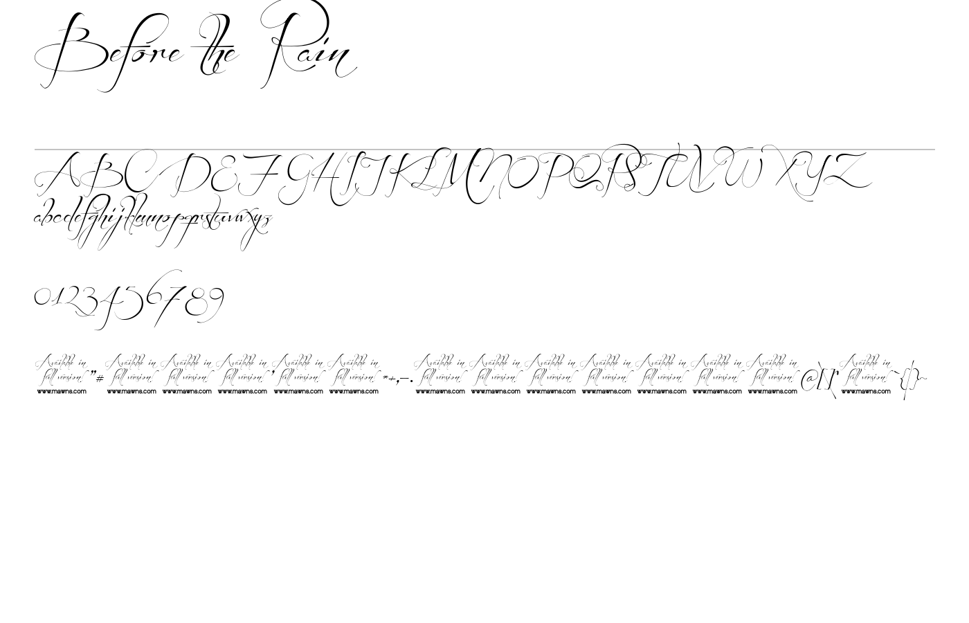 Before the Rain Font preview