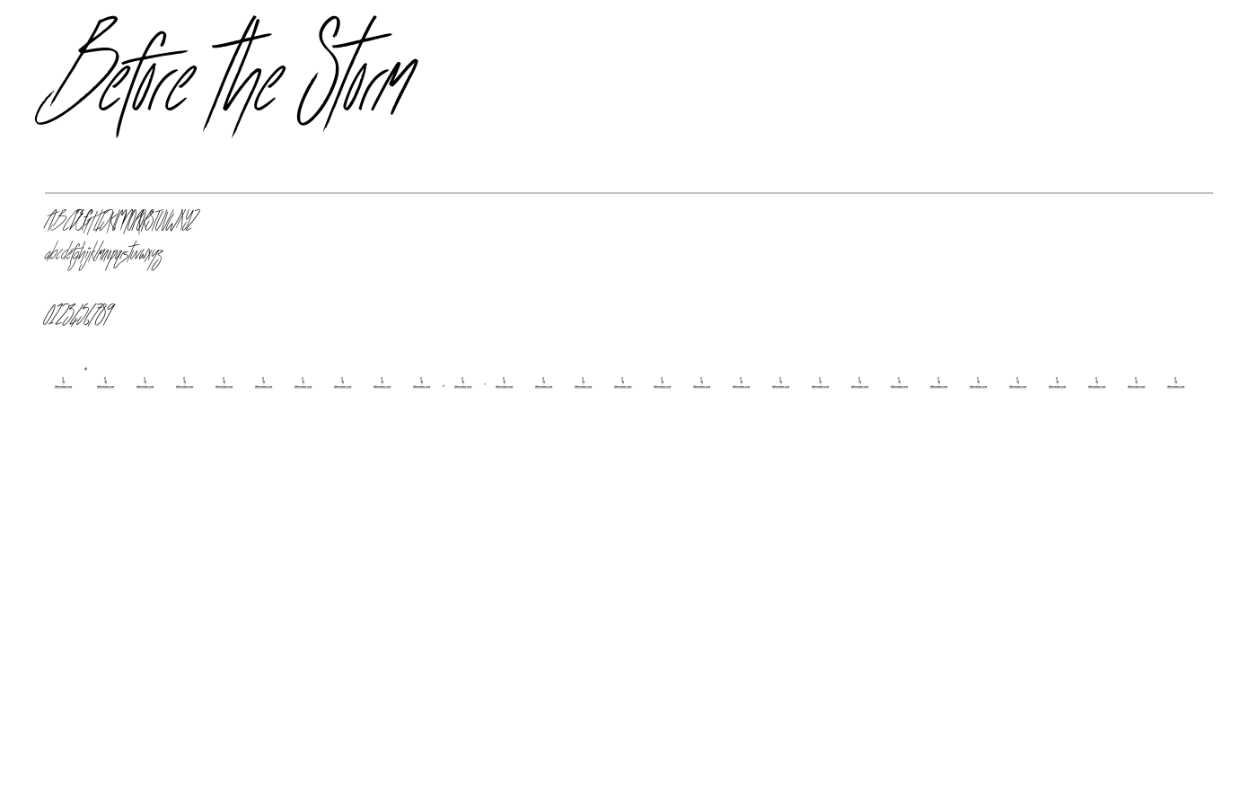 Before the Storm Font preview