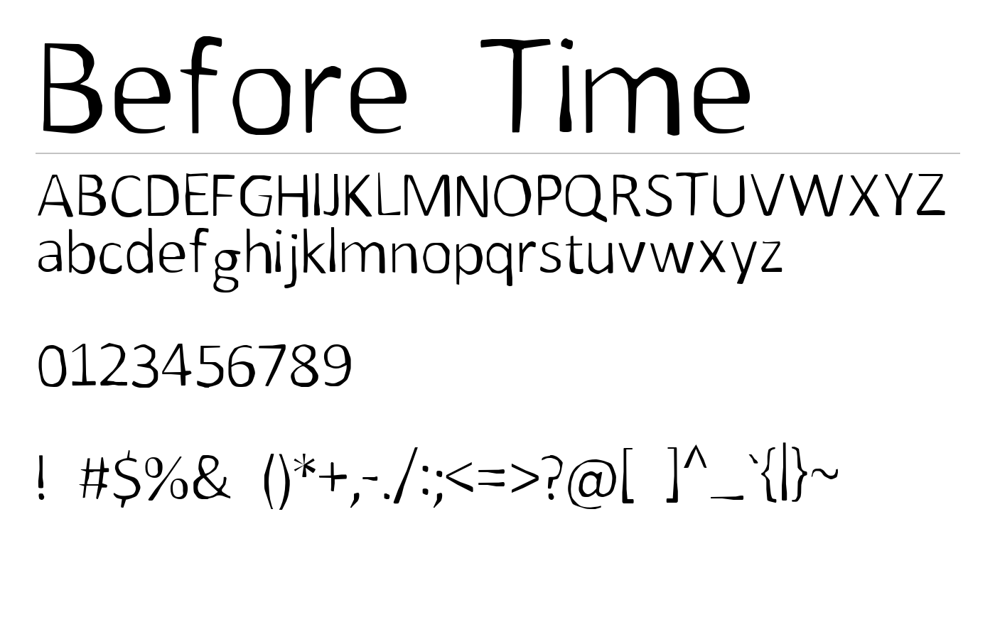 Before Time Font preview