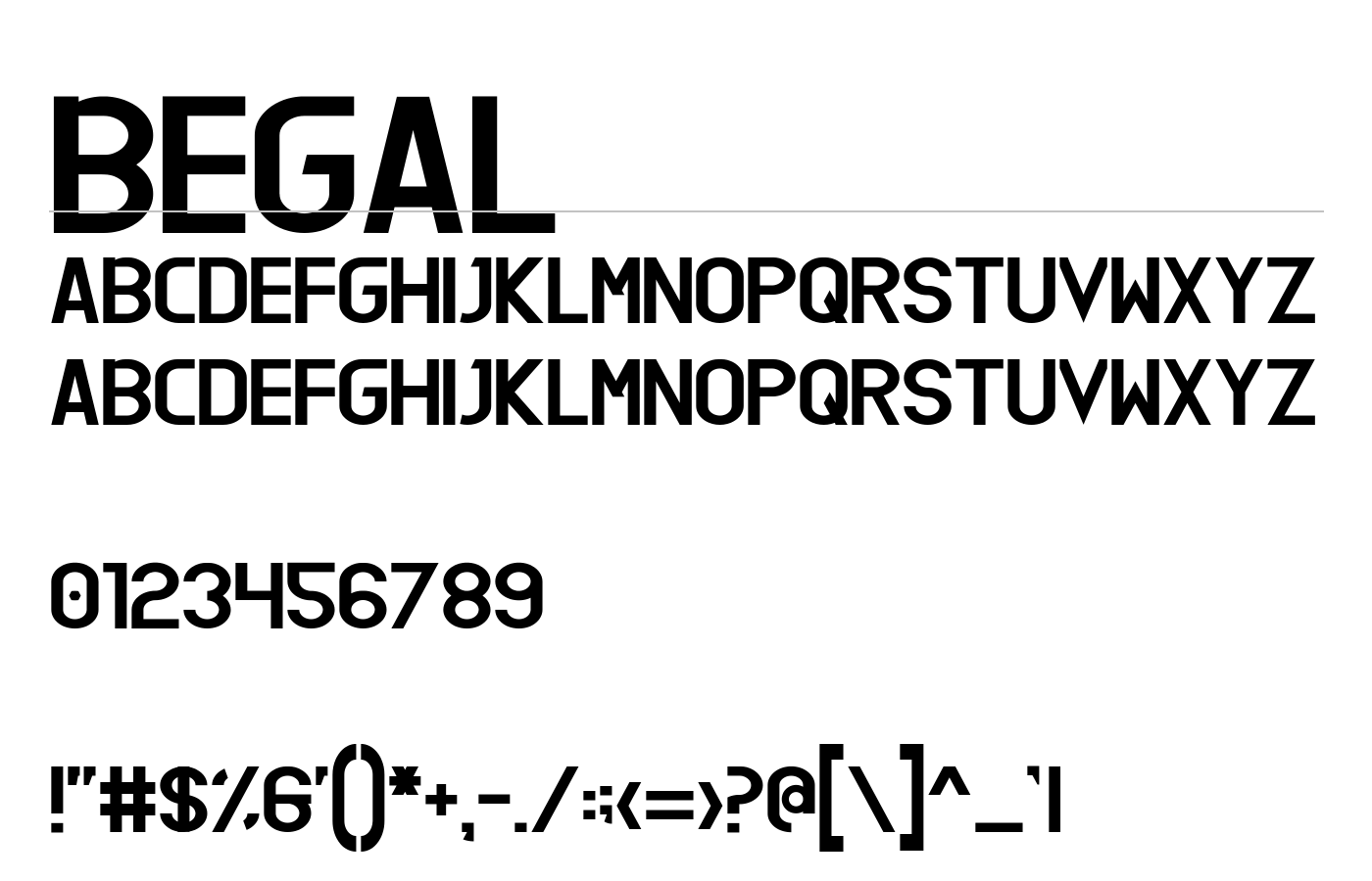 Begal Font preview