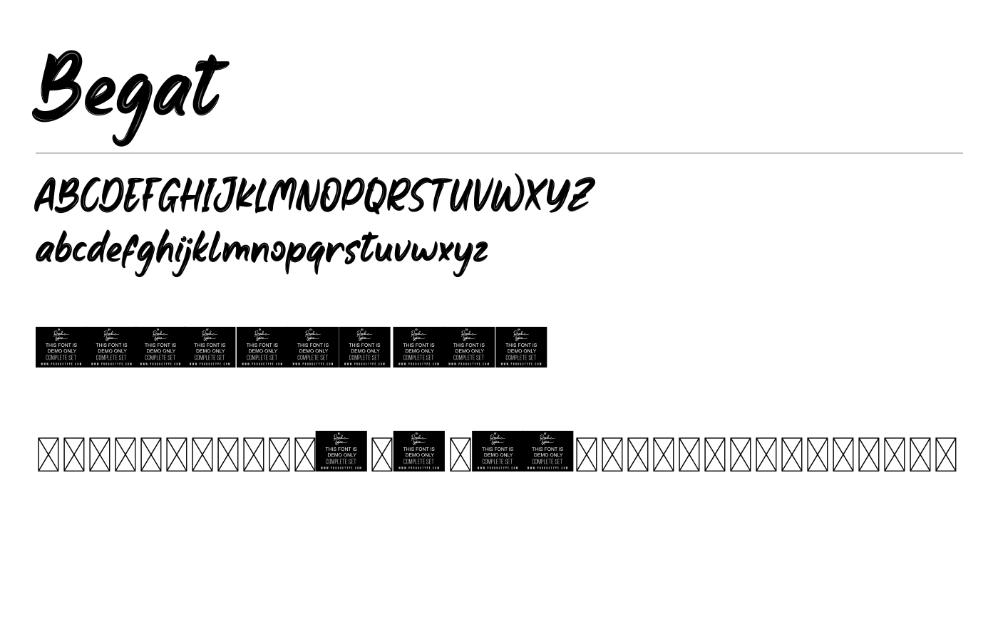 Begat Font preview