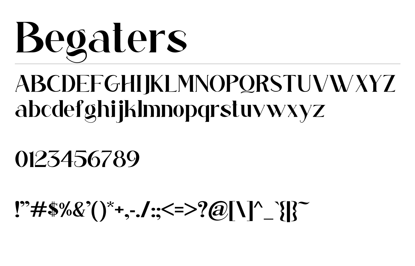 Begaters Font preview