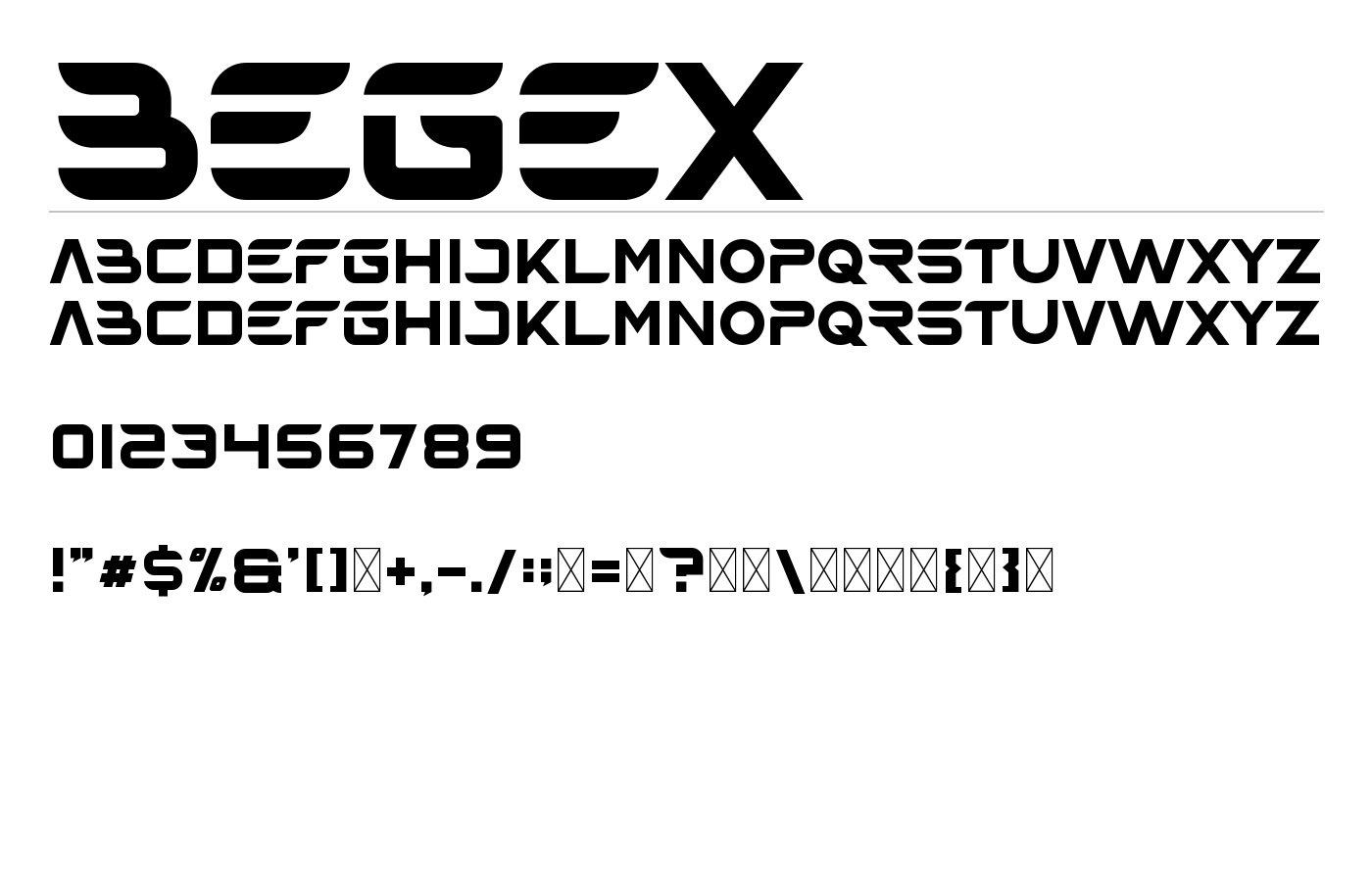 Begex Font preview