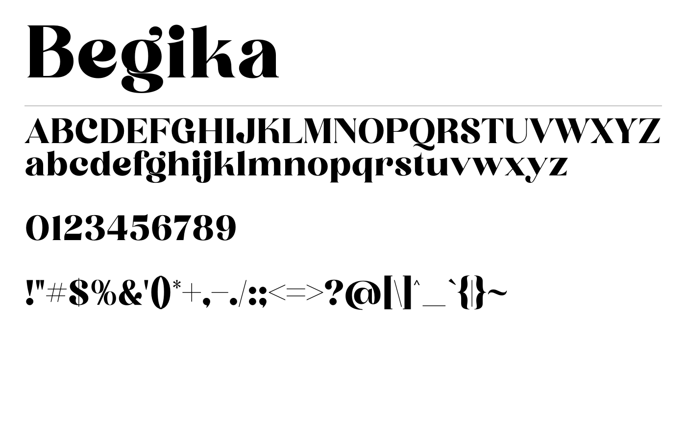 Begika Font preview