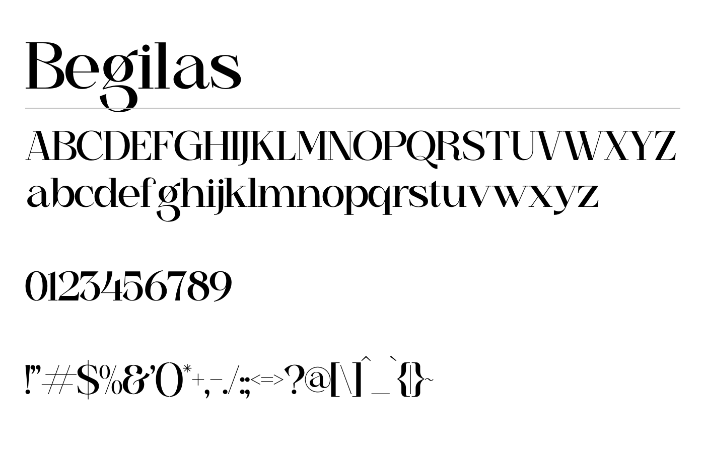 Begilas Font preview