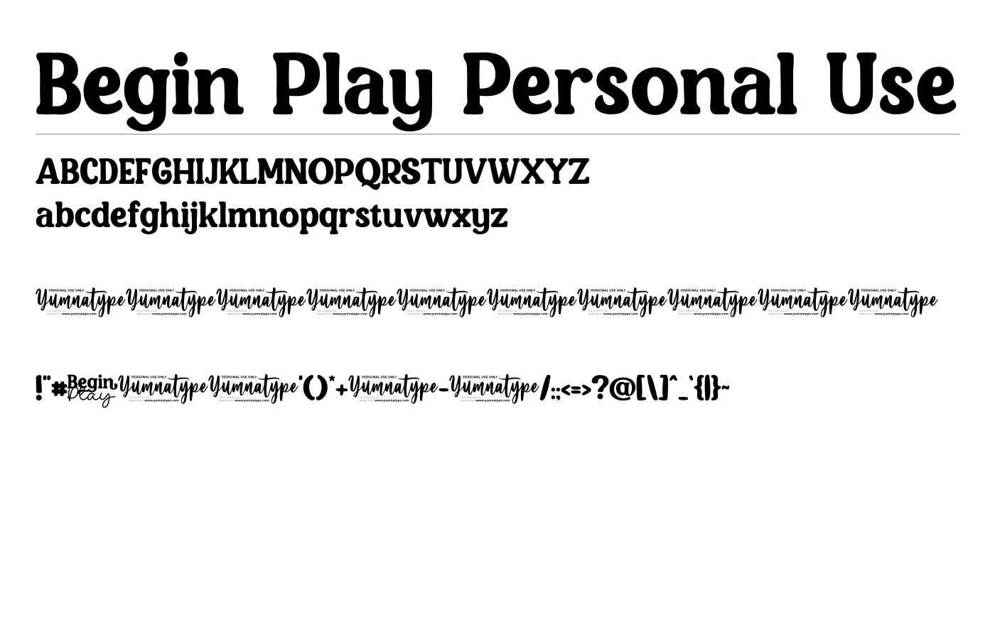 Begin Play Personal Use Font preview