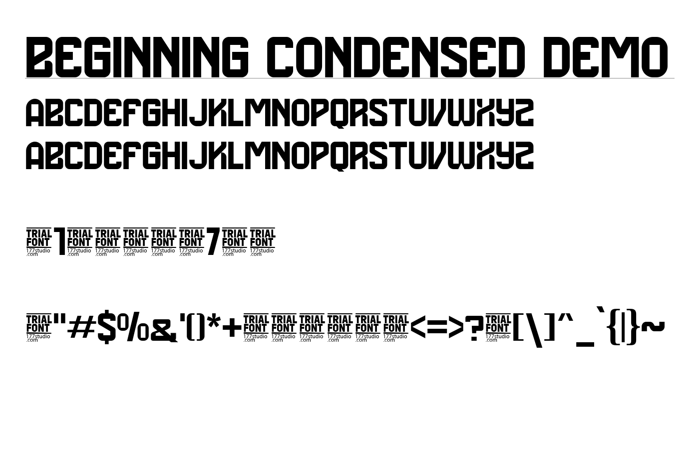 Beginning Condensed Demo Font preview