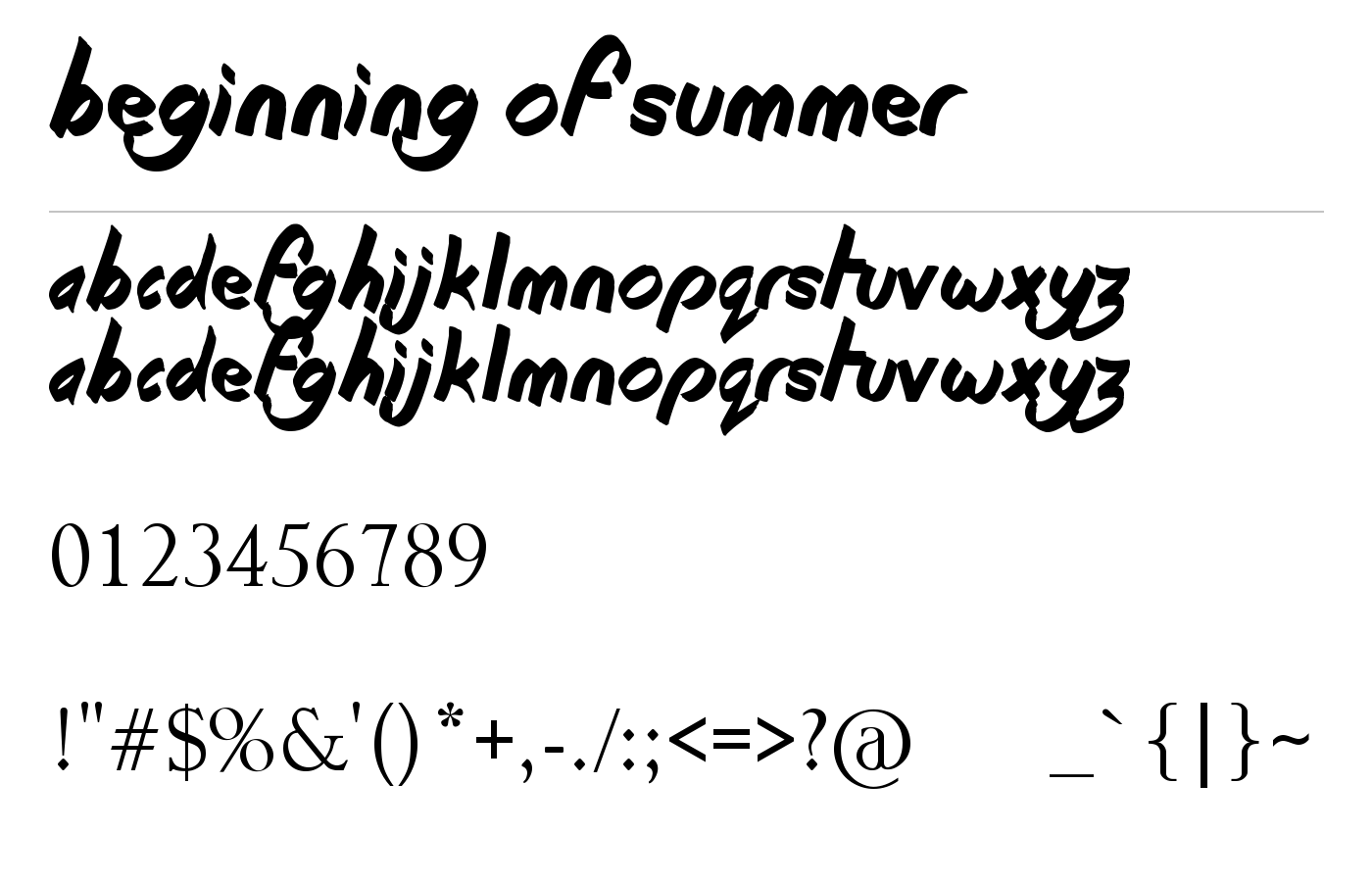 Beginning of Summer Font preview