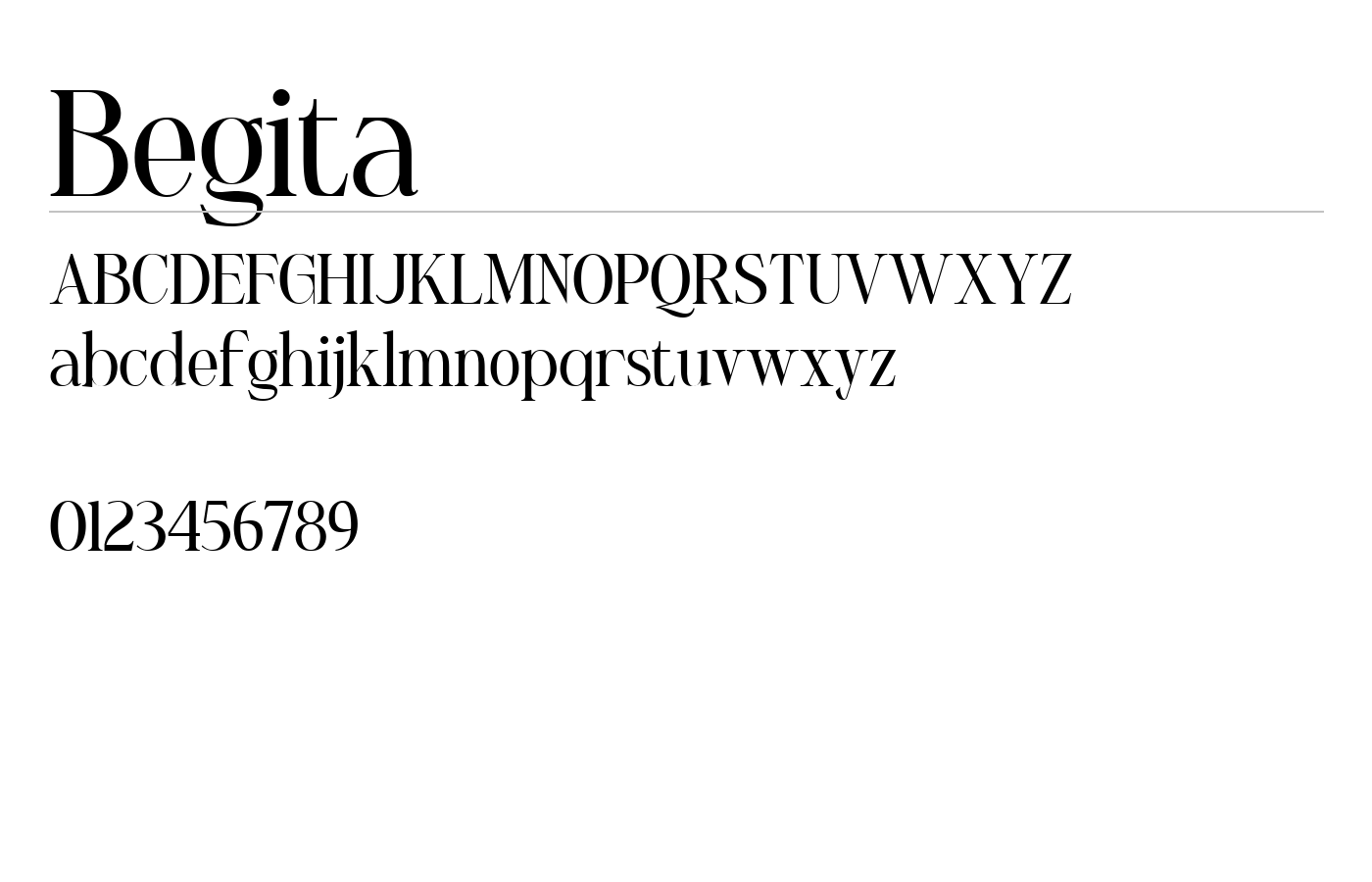 Begita Font preview