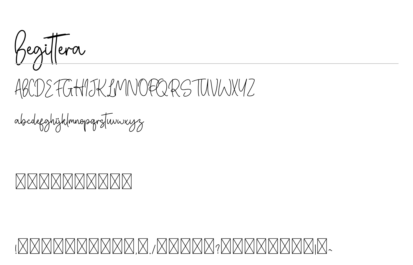 Begittera Font preview