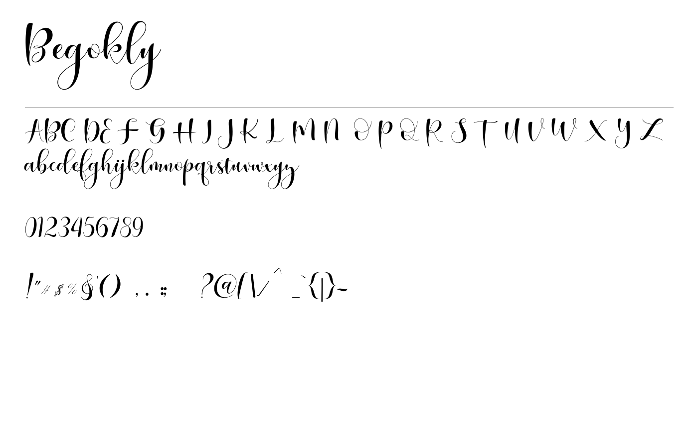 Begokly Font preview