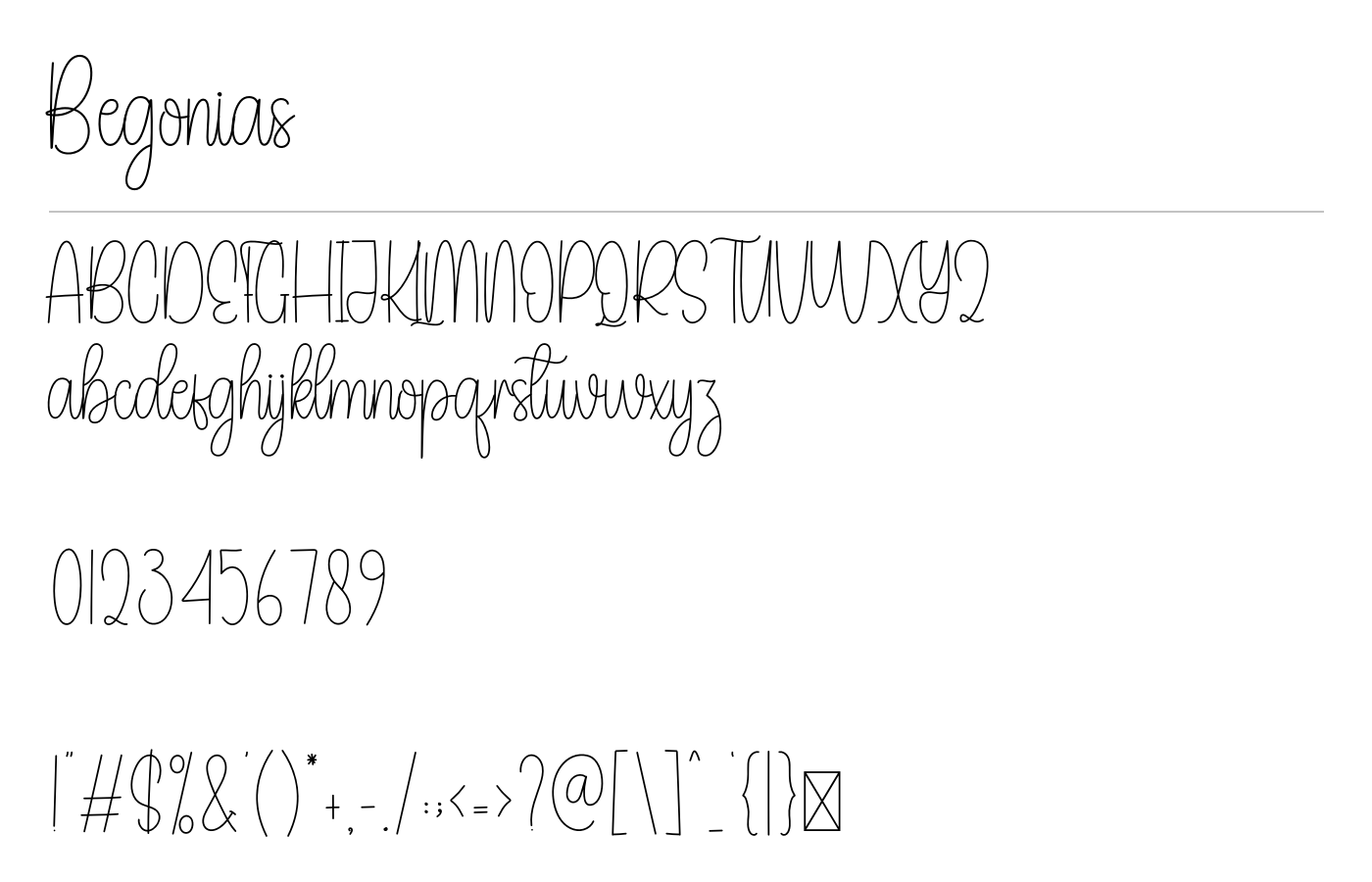 Begonias Font preview