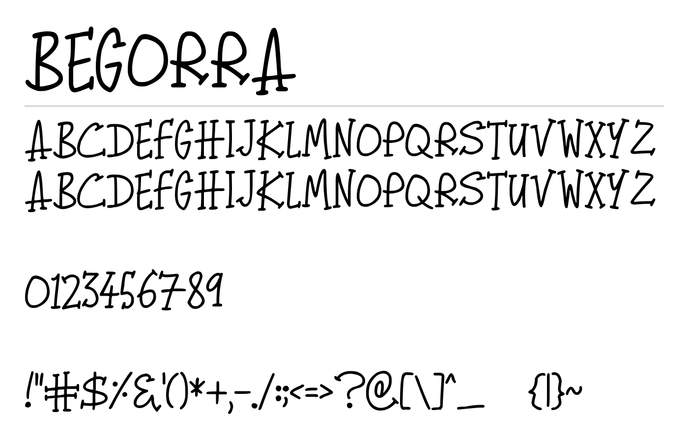 Begorra Font preview