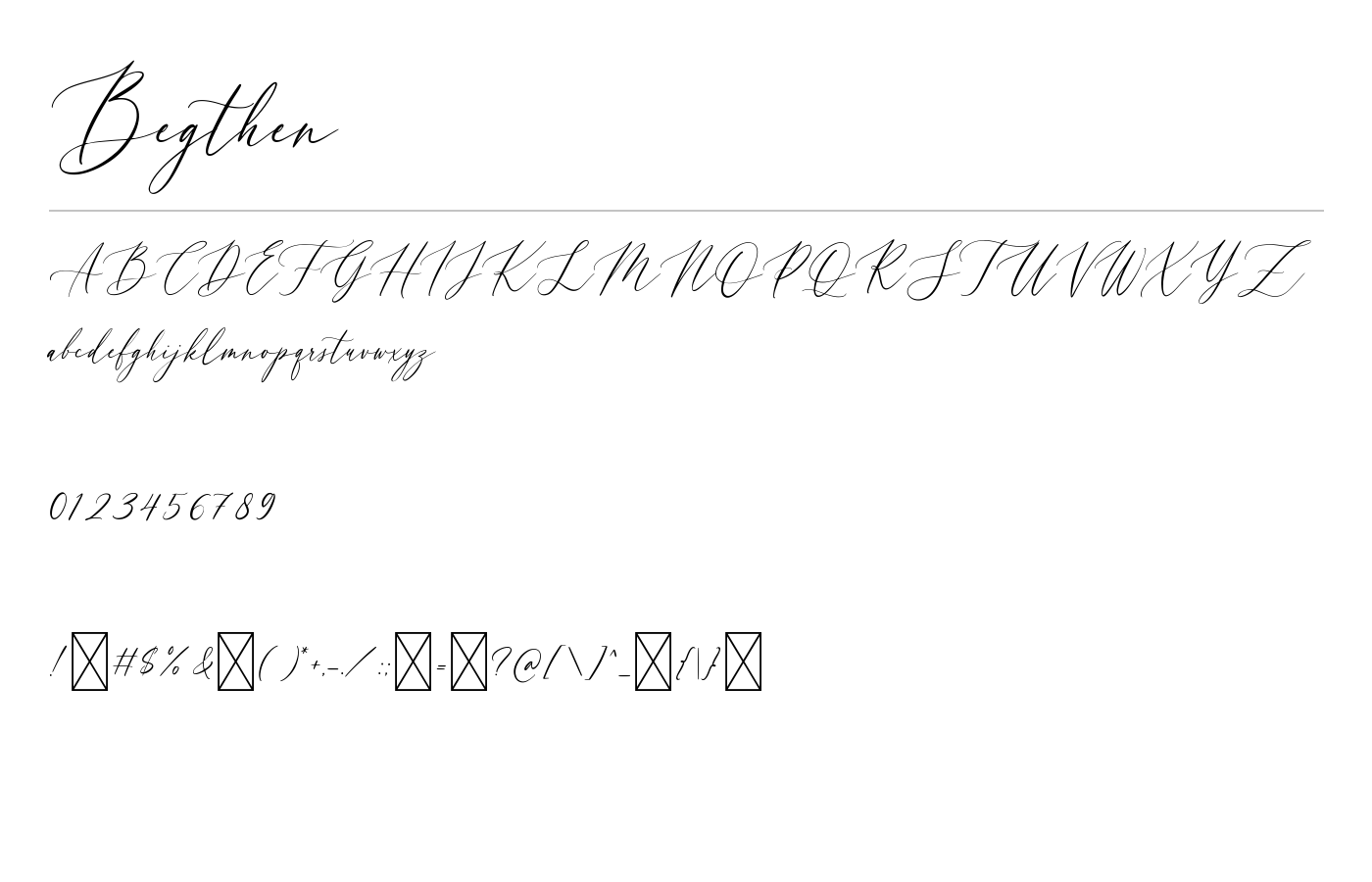 Begthen Font preview