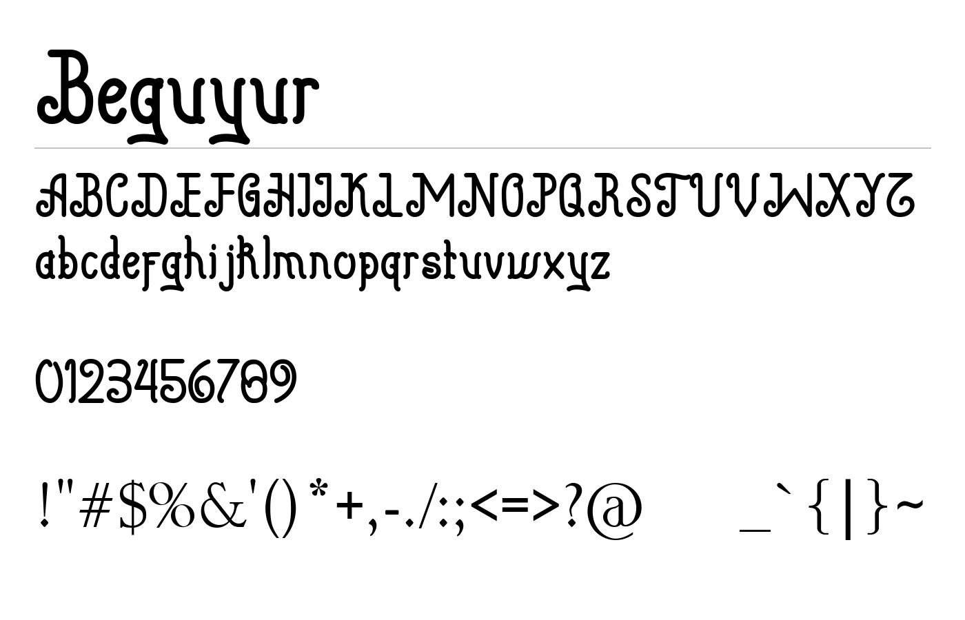 Beguyur Font preview