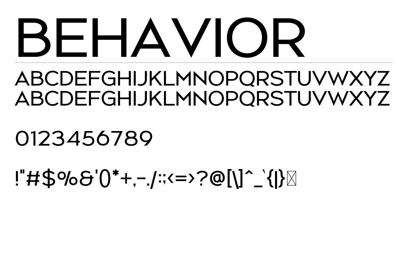 Behavior Font preview