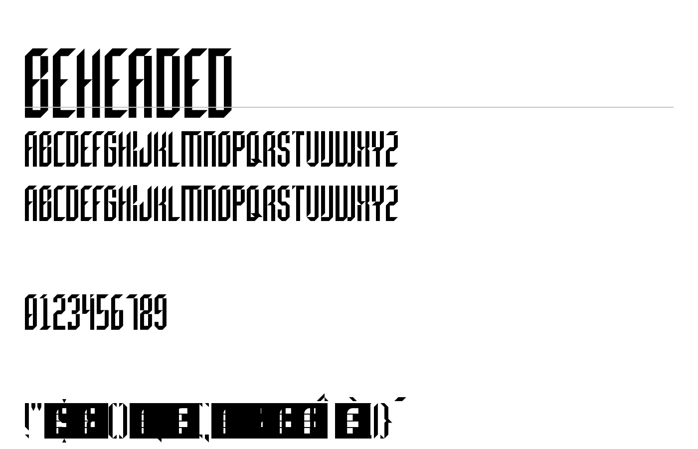 Beheaded Font preview