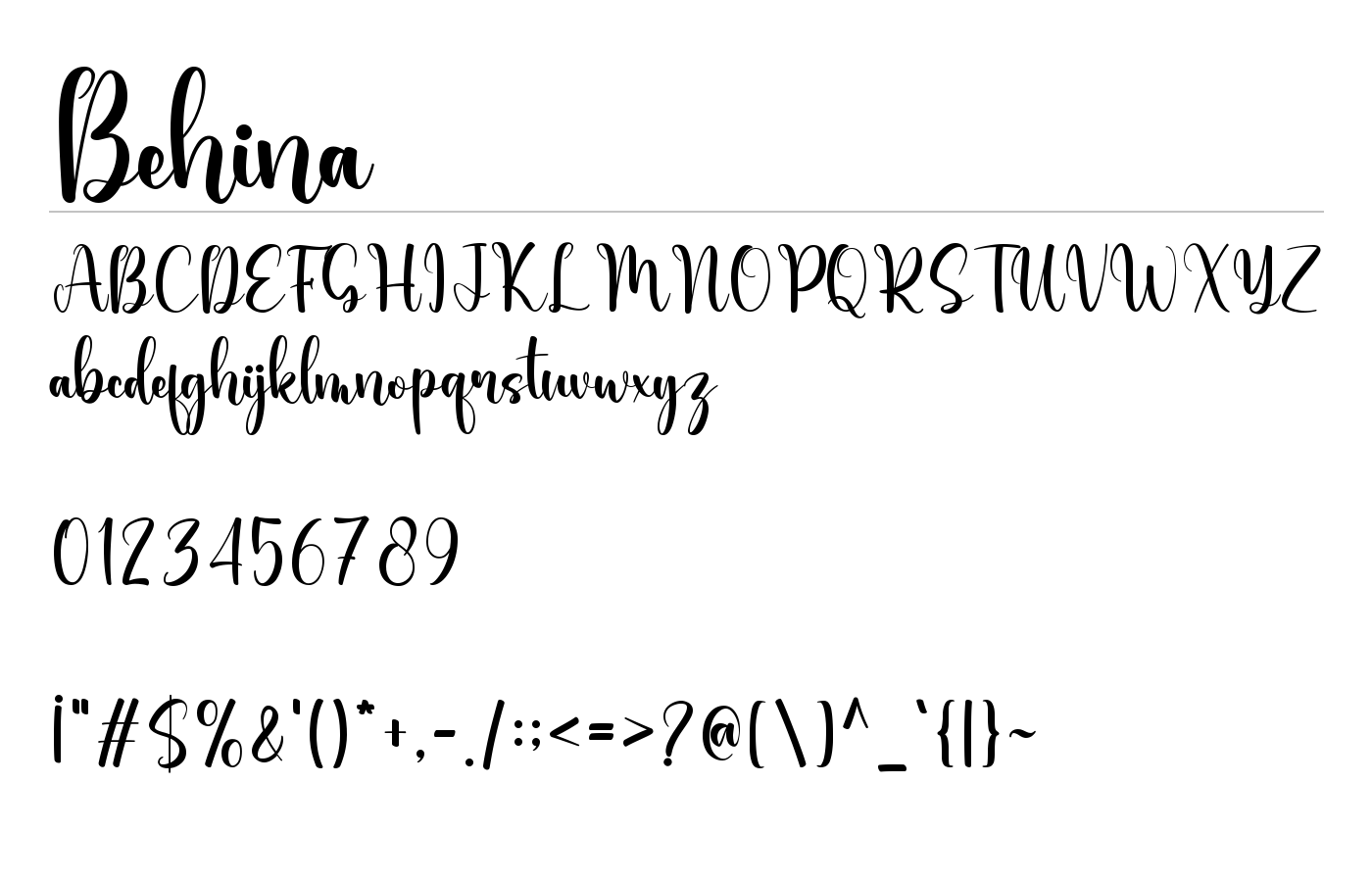 Behina Font preview