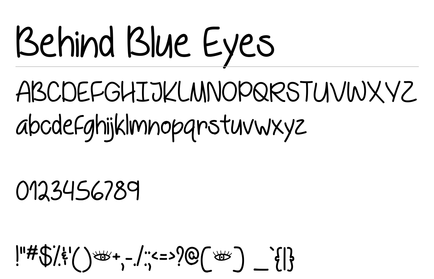 Behind Blue Eyes Font preview