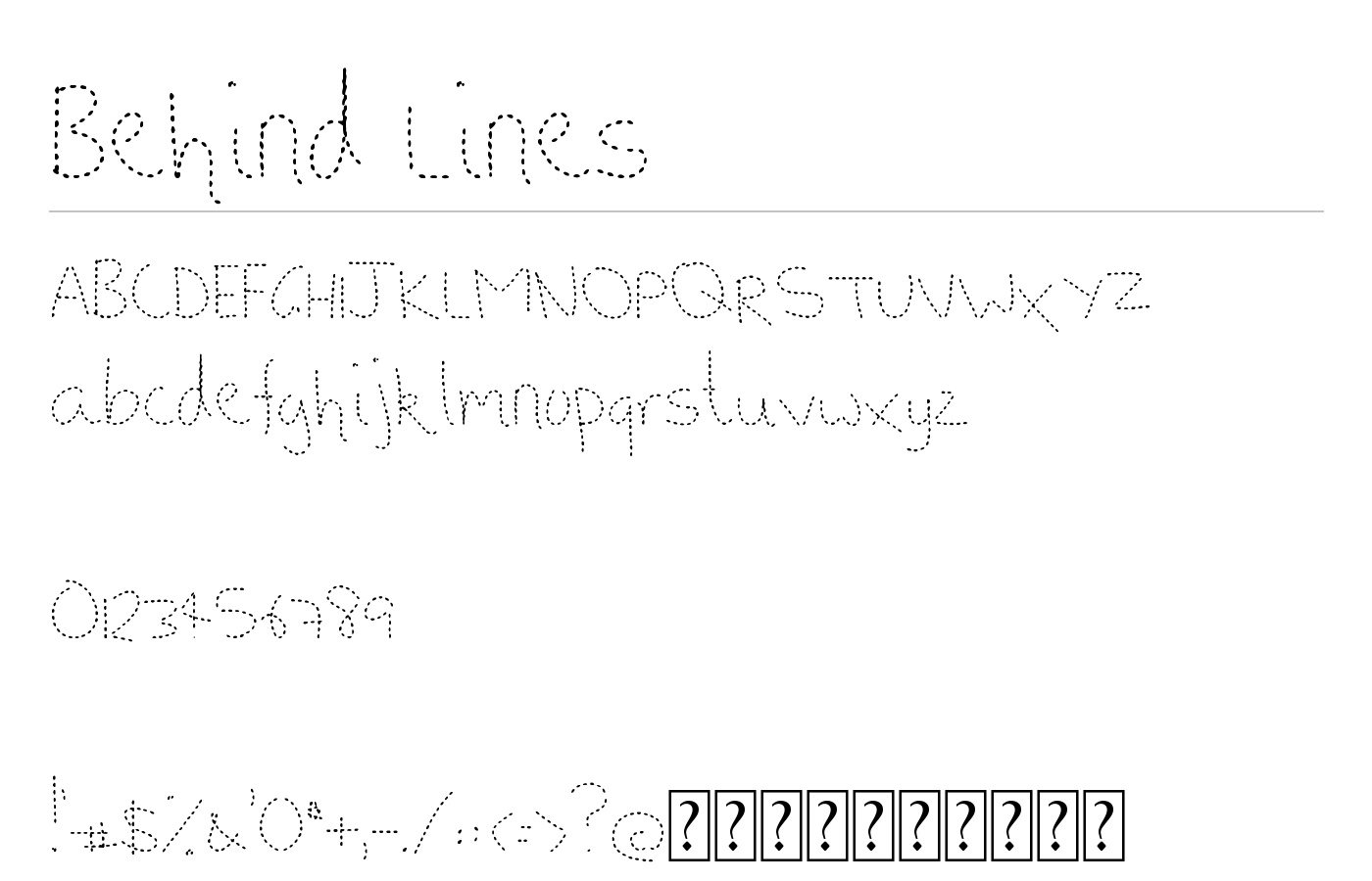 Behind Lines Font preview