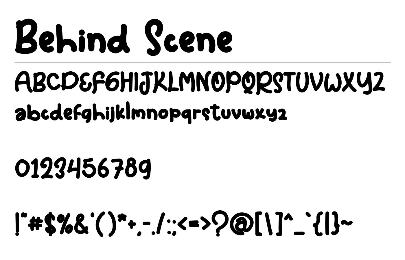 Behind Scene Font preview