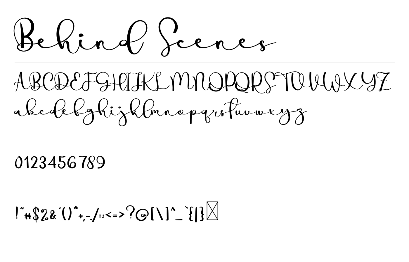 Behind Scenes Font preview