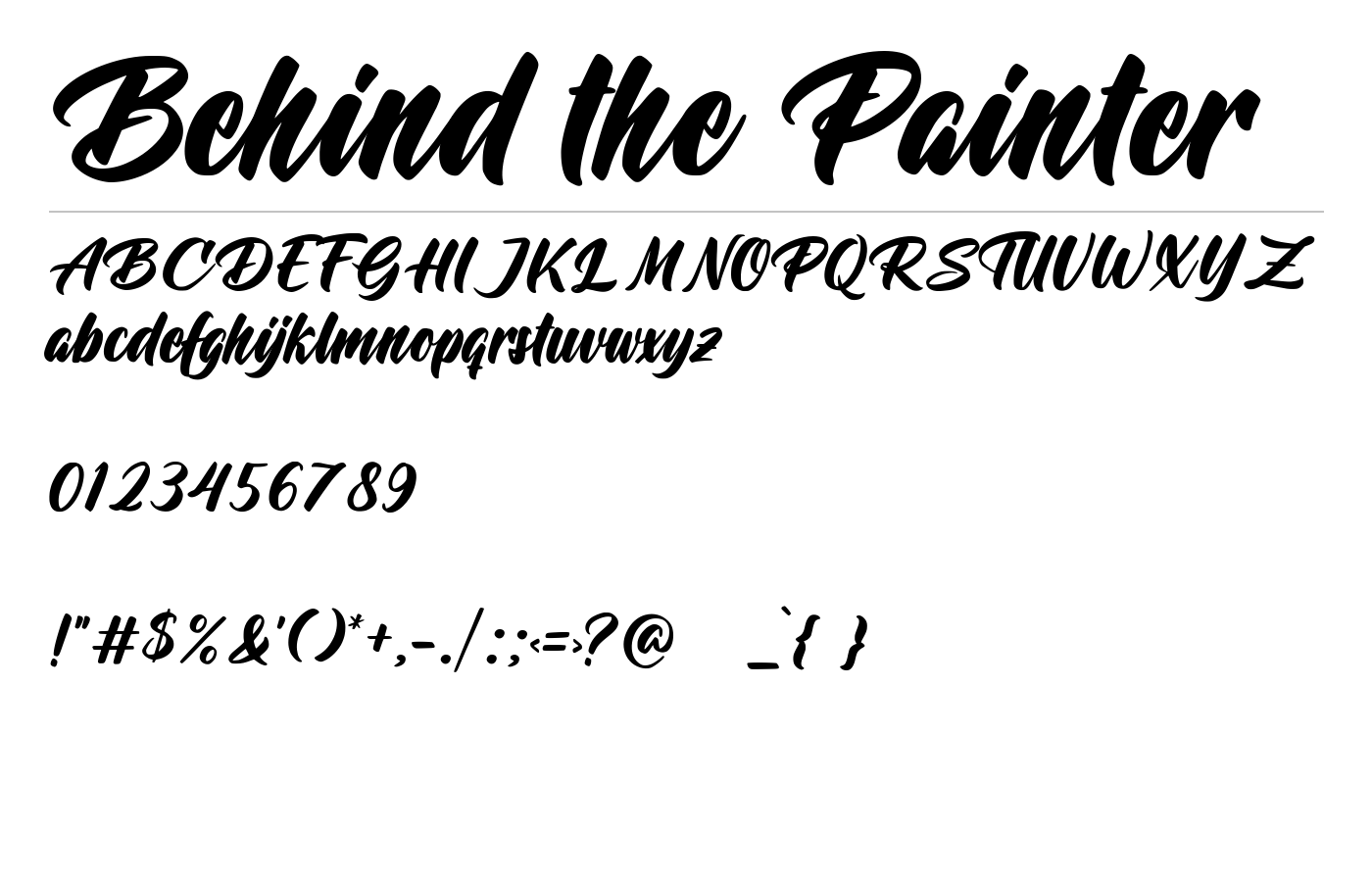 Behind the Painter Font preview