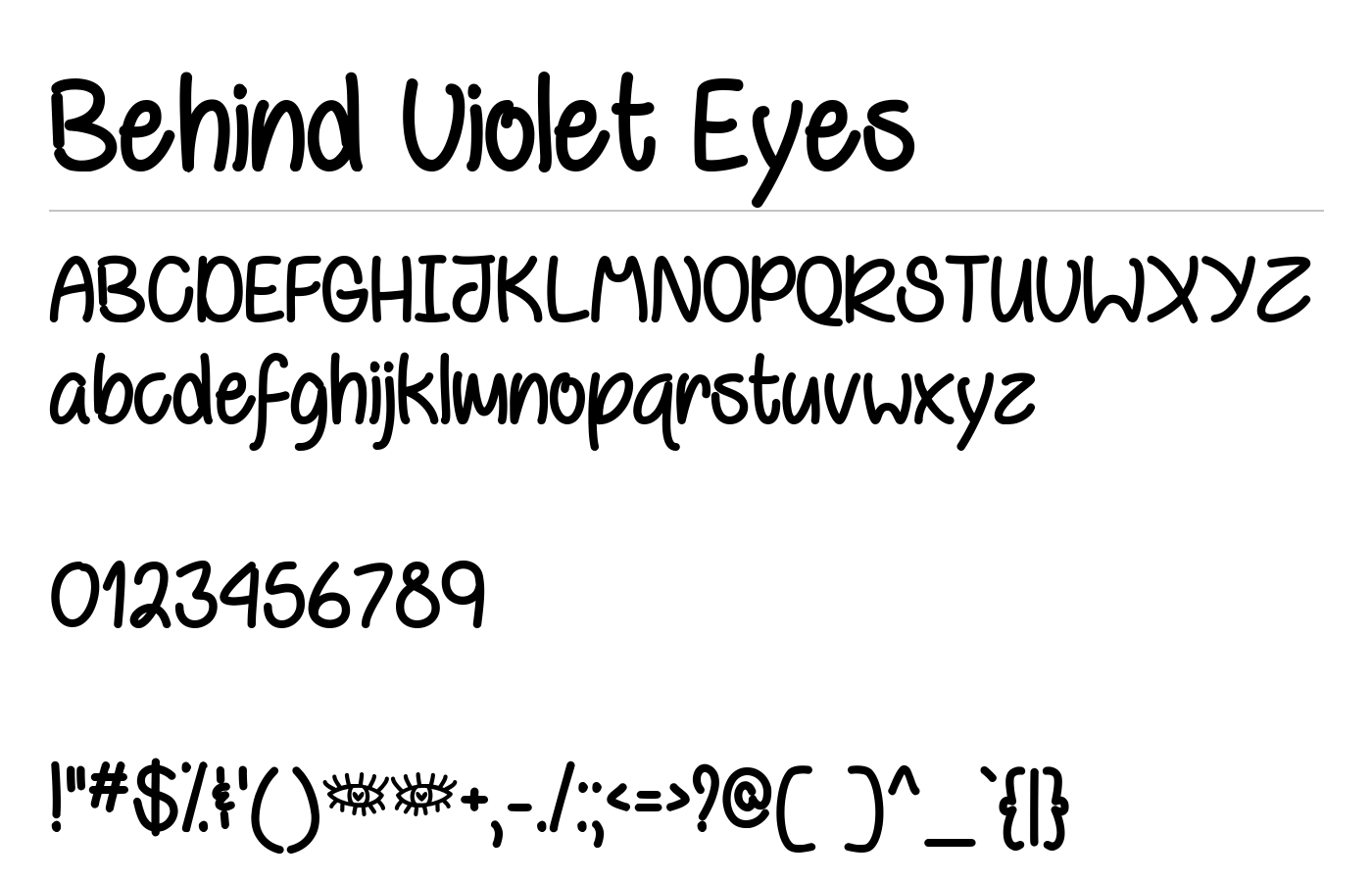 Behind Violet Eyes Font preview