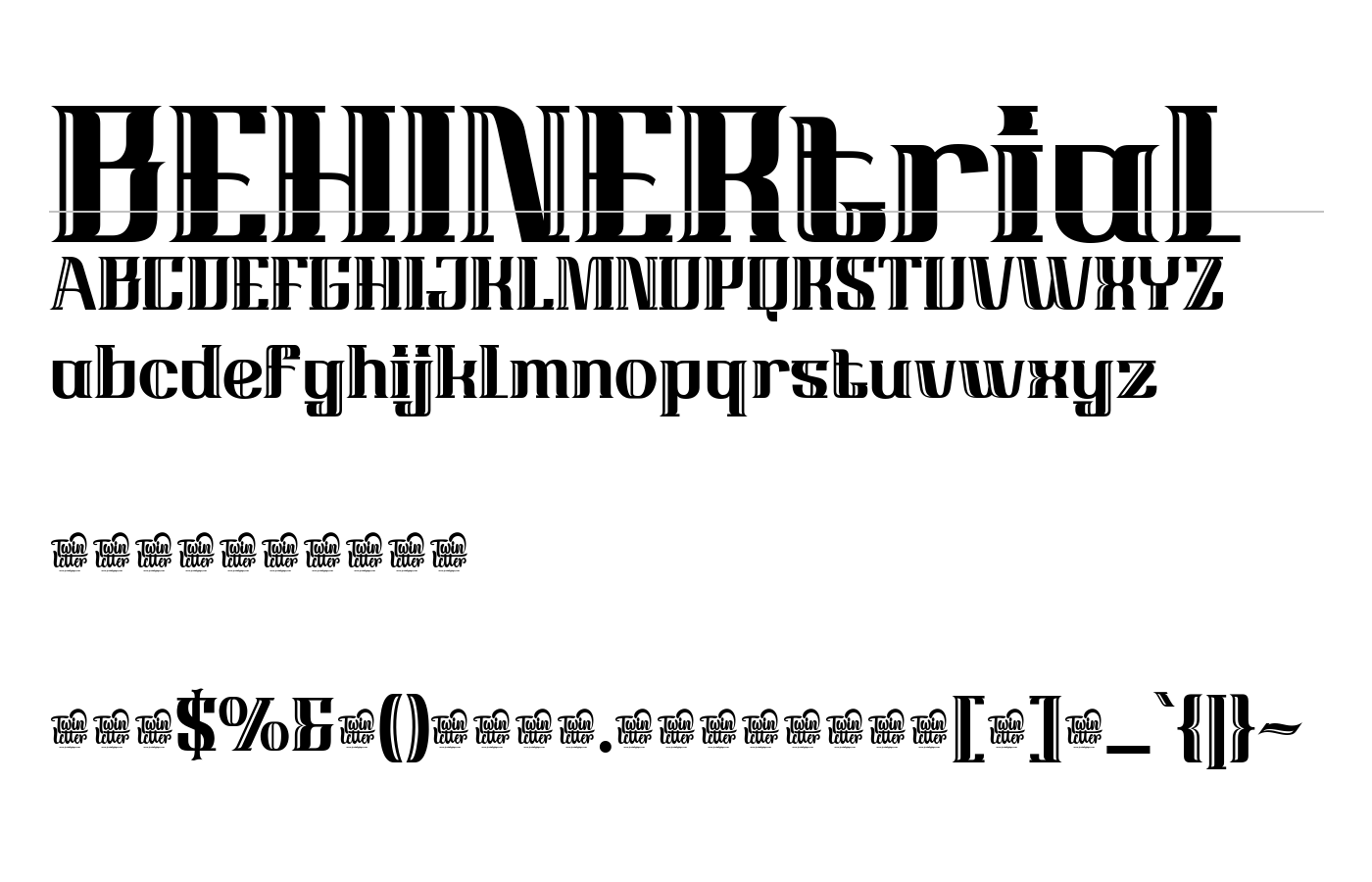 BEHINERtrial Font preview