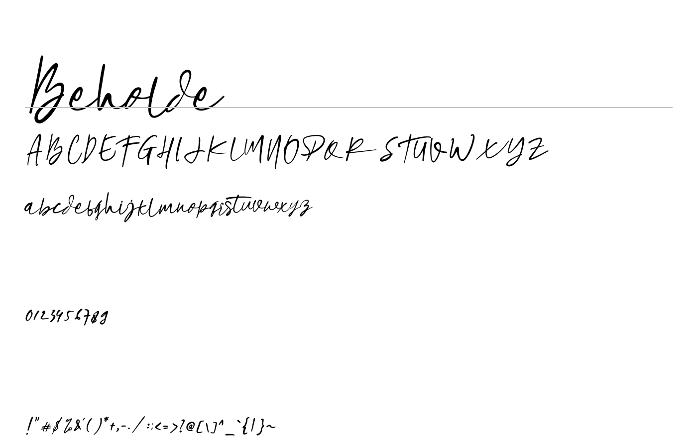 Beholde Font preview