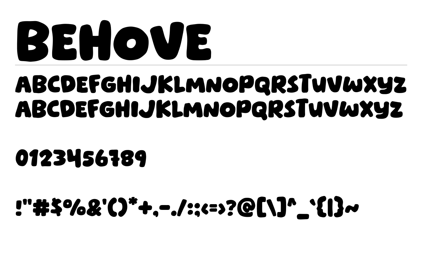 Behove Font preview
