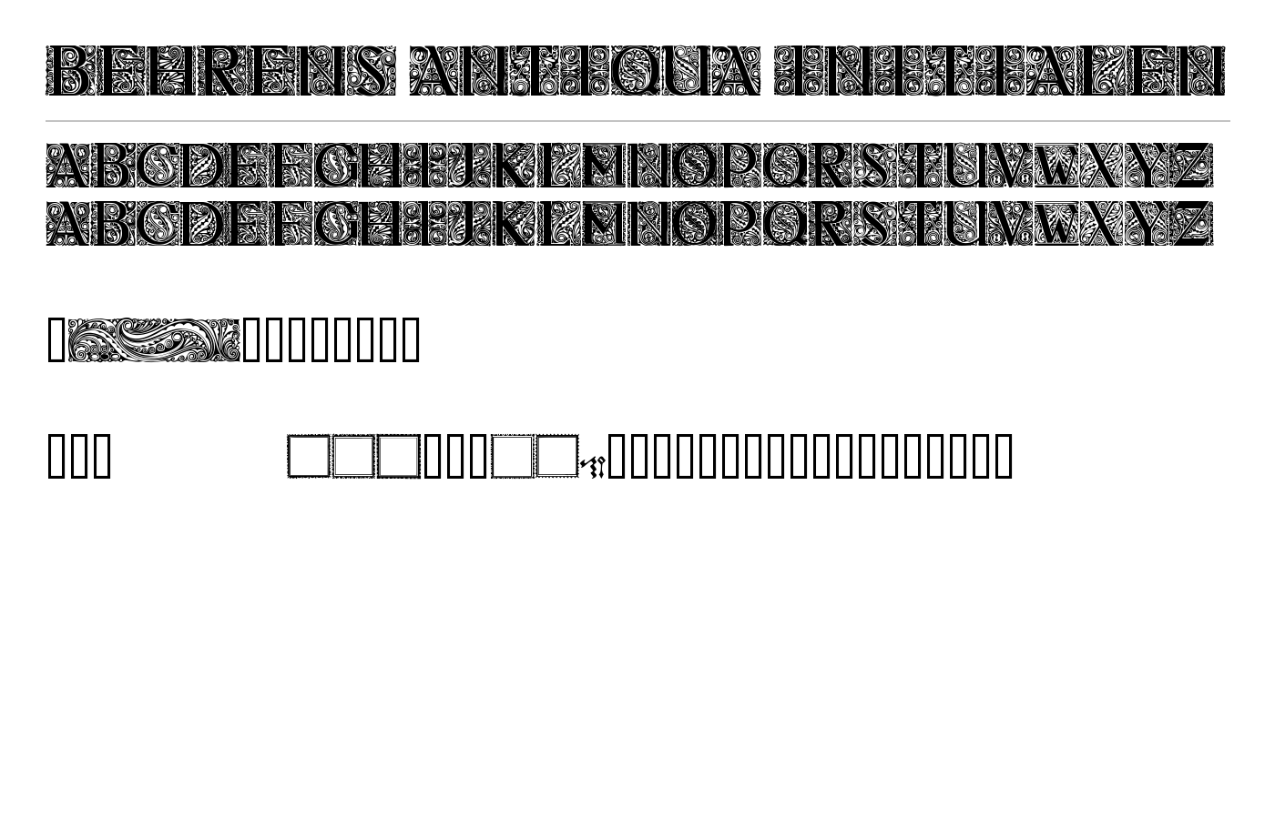 Behrens Antiqua Initialen Font preview