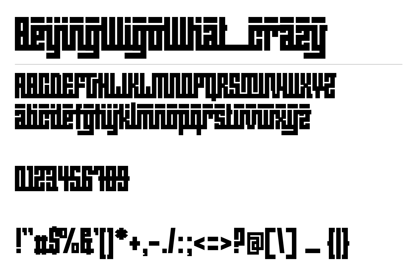 BeijingWigoWhat_crazy Font preview