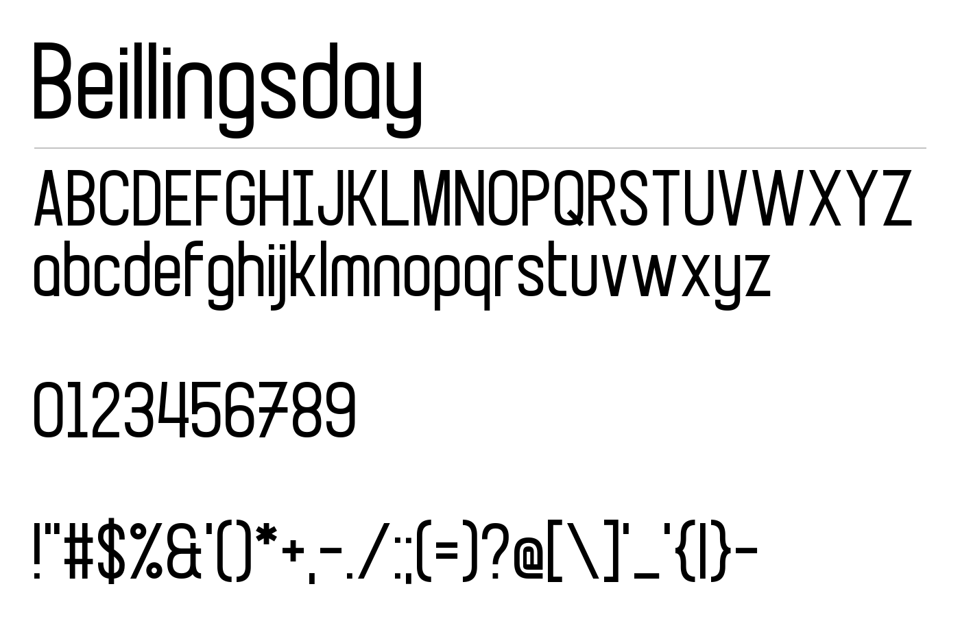 Beillingsday Font preview