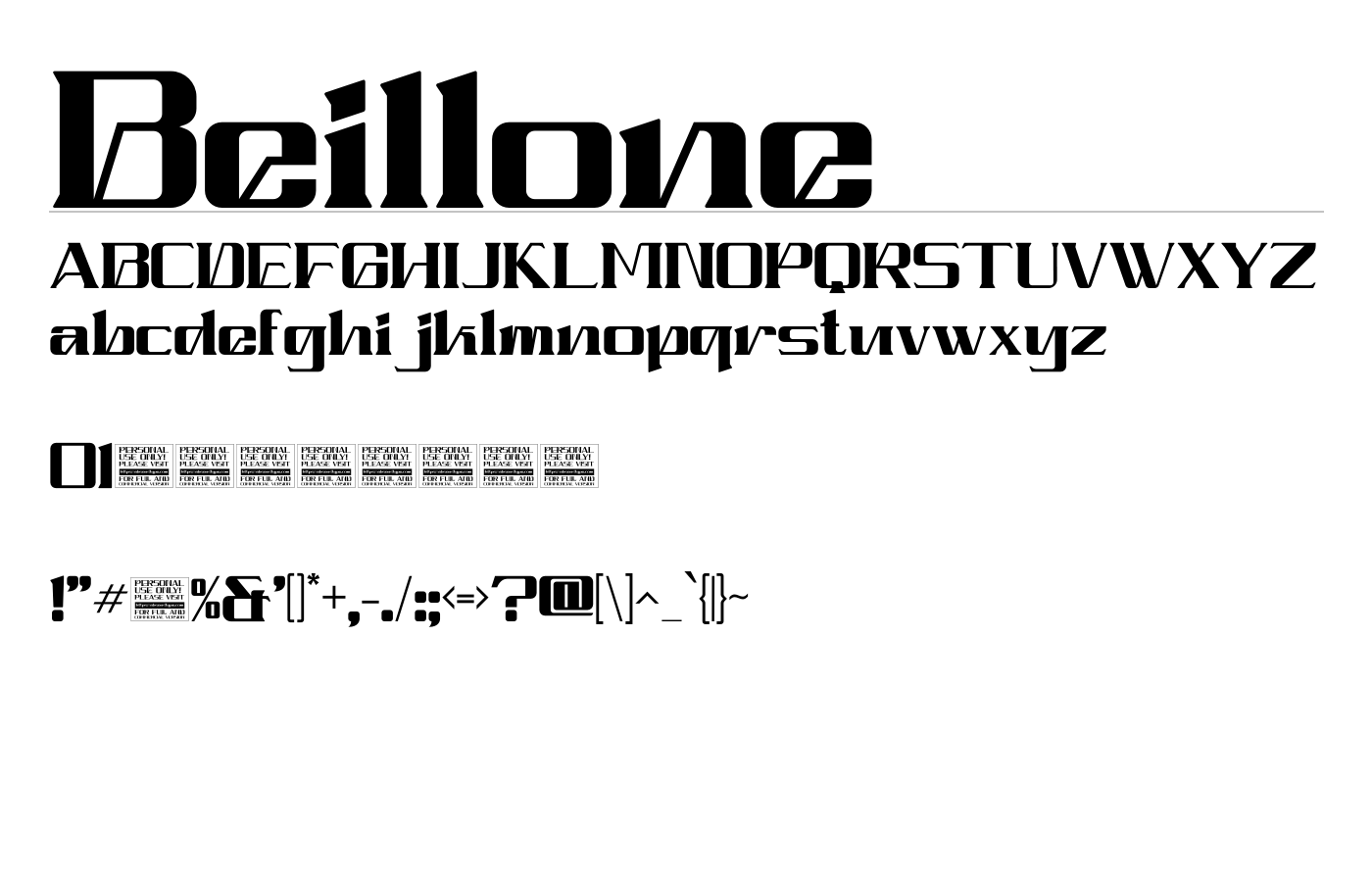 Beillone Font preview