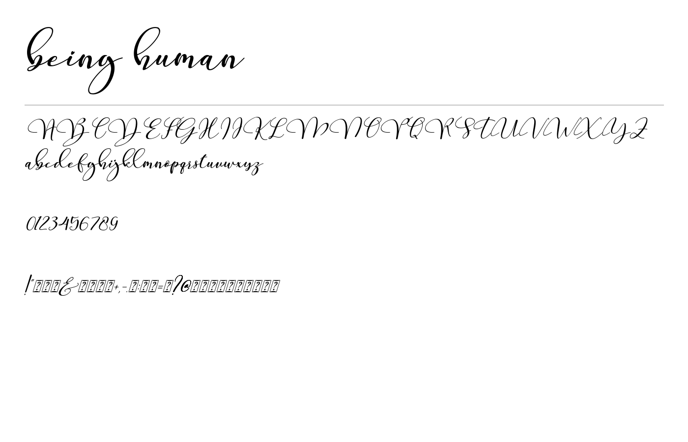 Being Human Font preview