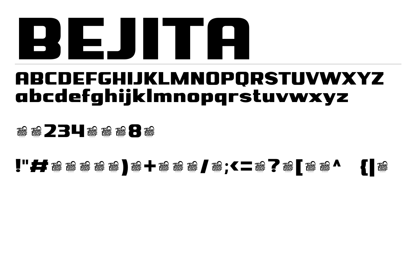BEJITA Font preview