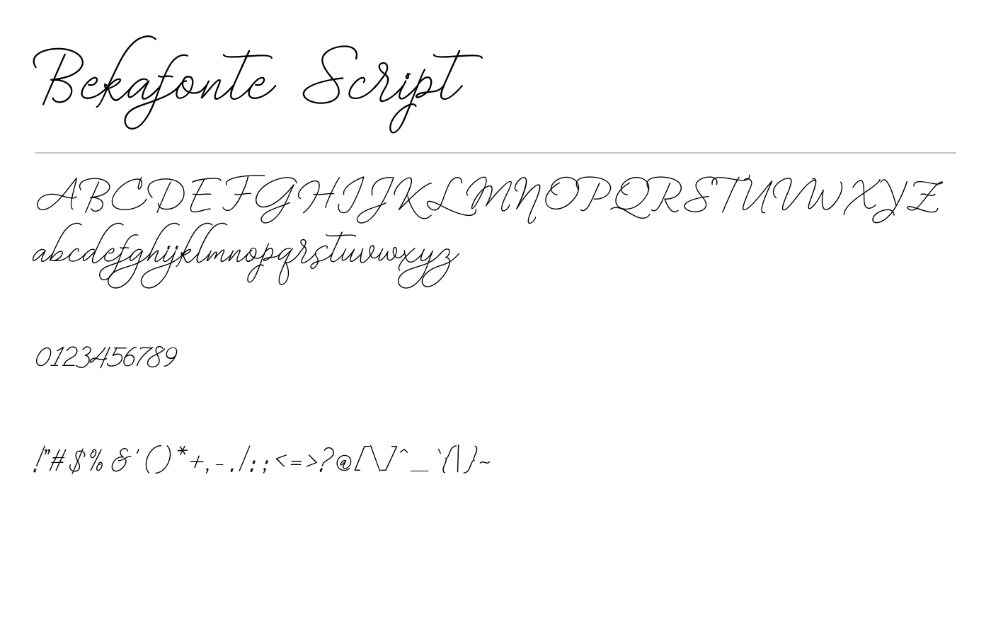 Bekafonte Script Font preview