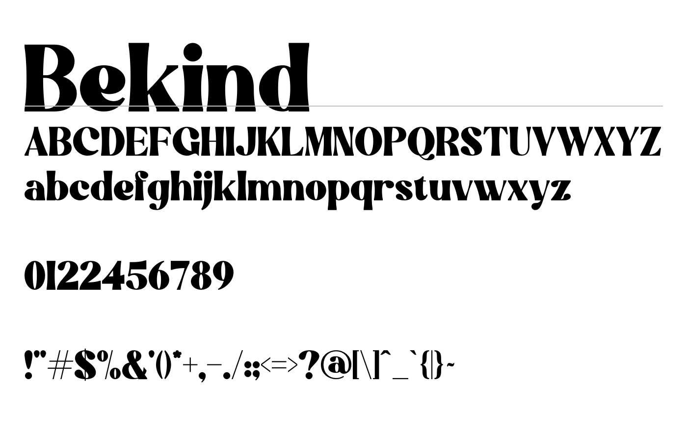 Bekind Font preview