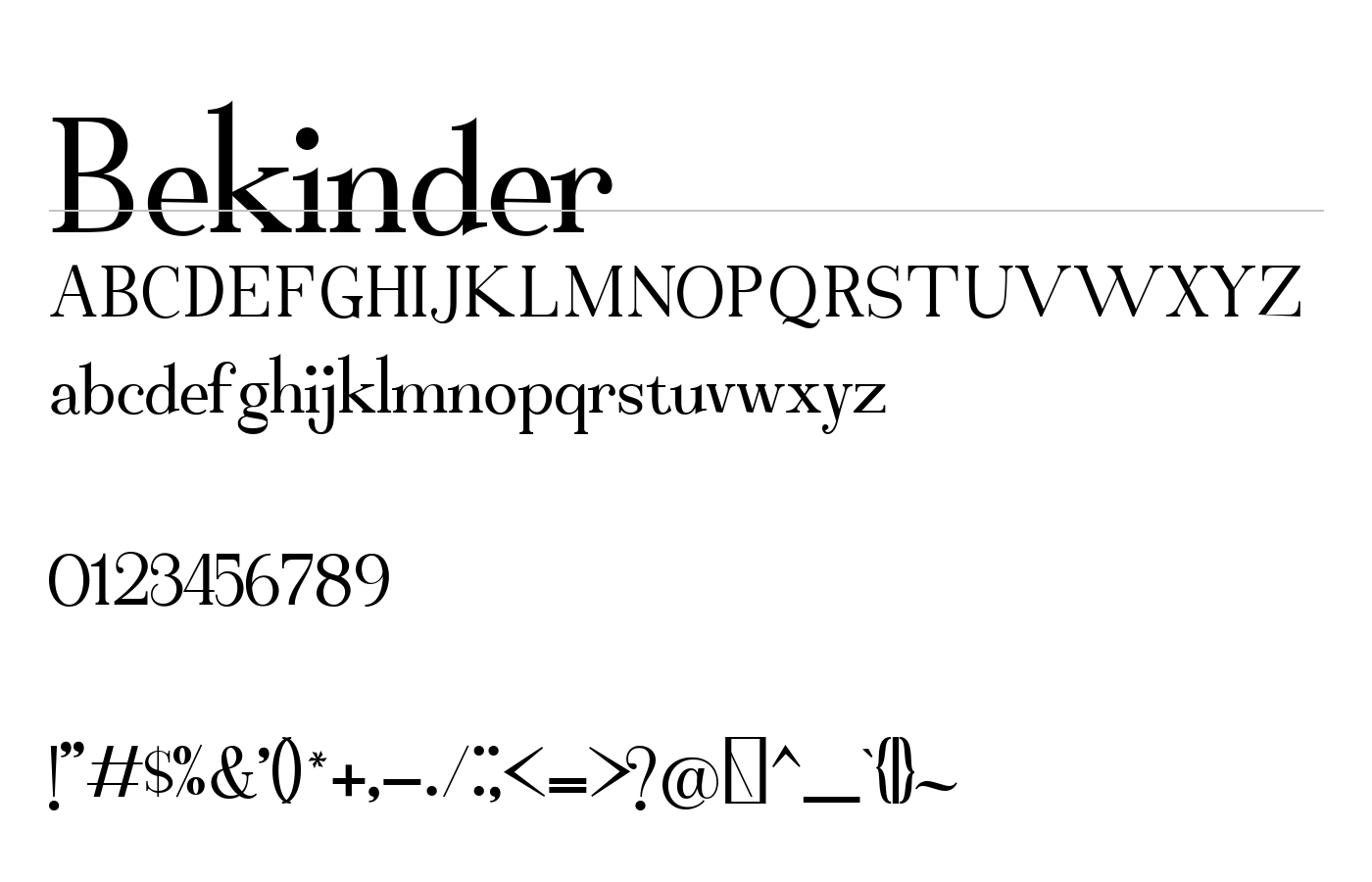 Bekinder Font preview