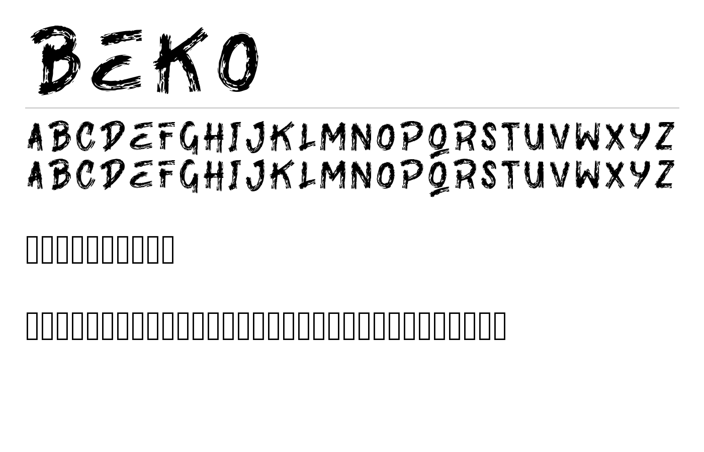 BEKO Font preview