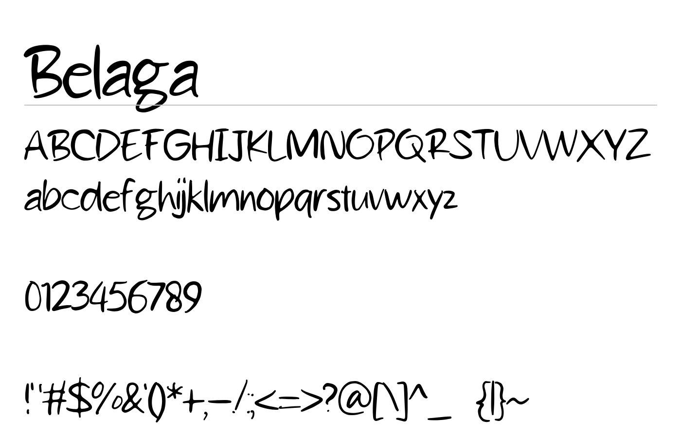 Belaga Font preview
