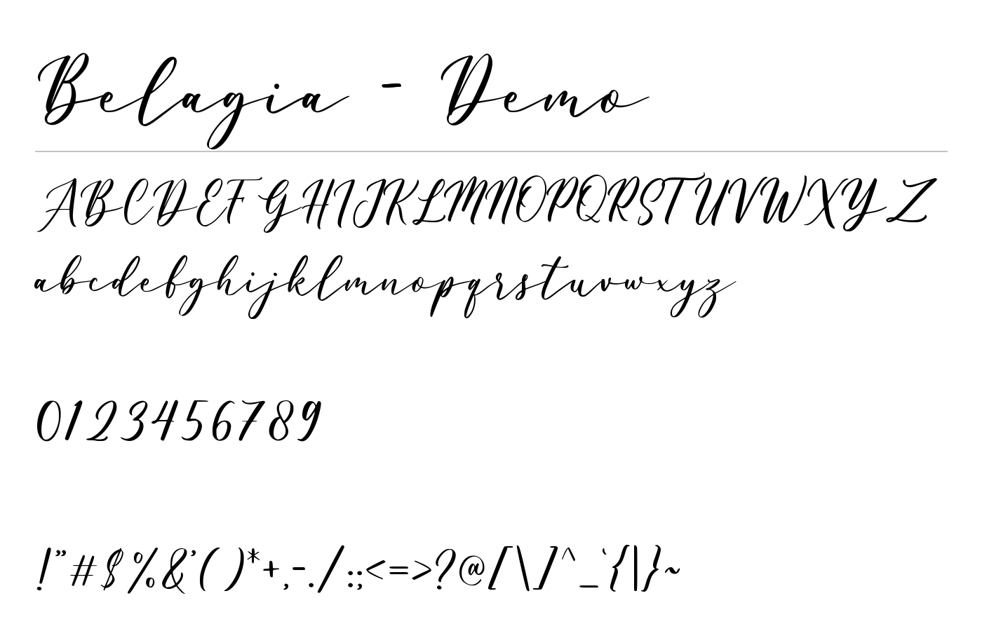 Belagia - Demo Font preview