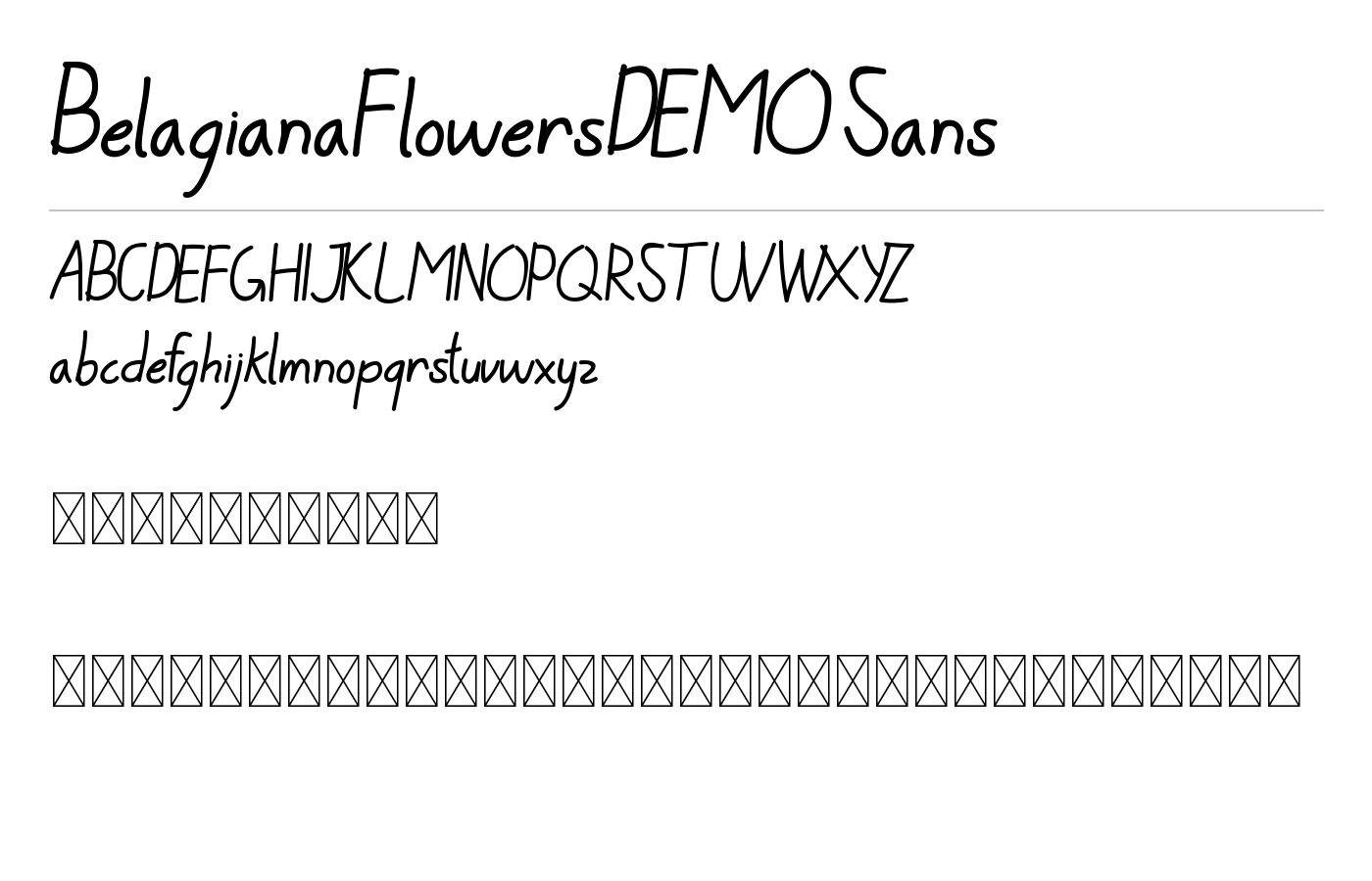 BelagianaFlowersDEMO Font preview