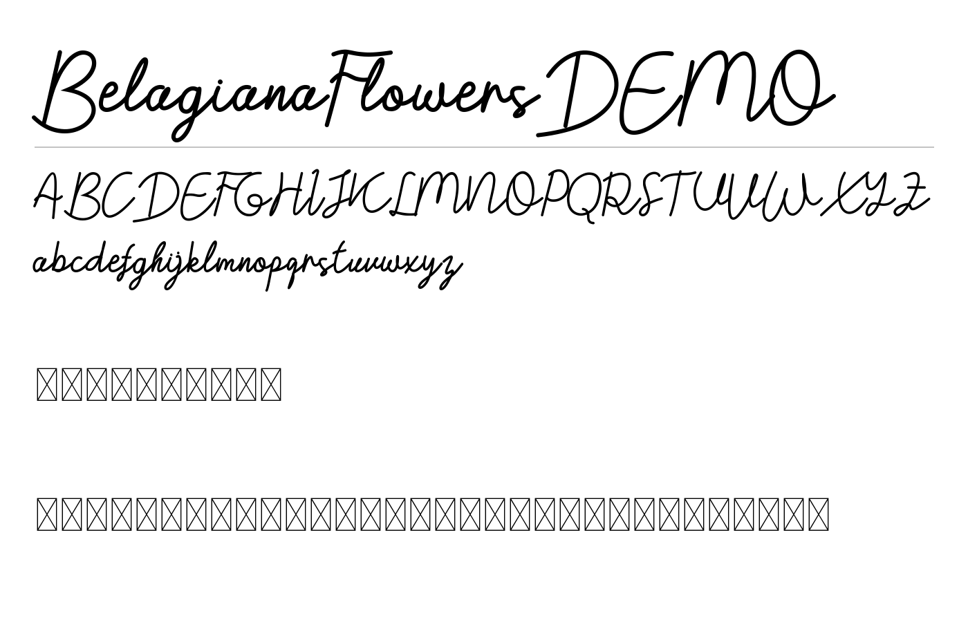 BelagianaFlowersDEMO Font preview